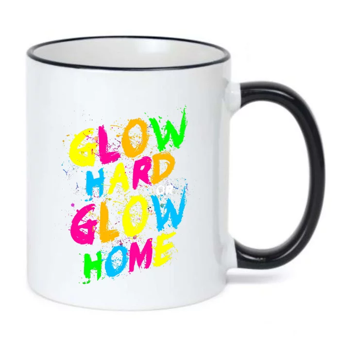 Glow Design In Bright Colors 80s Theme Black Color Changing Mug