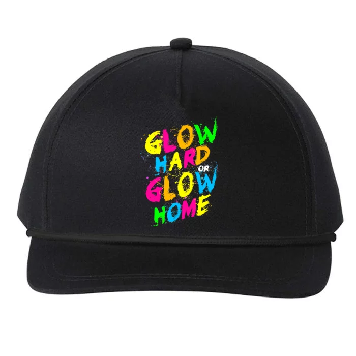 Glow Design In Bright Colors 80s Theme Snapback Five-Panel Rope Hat