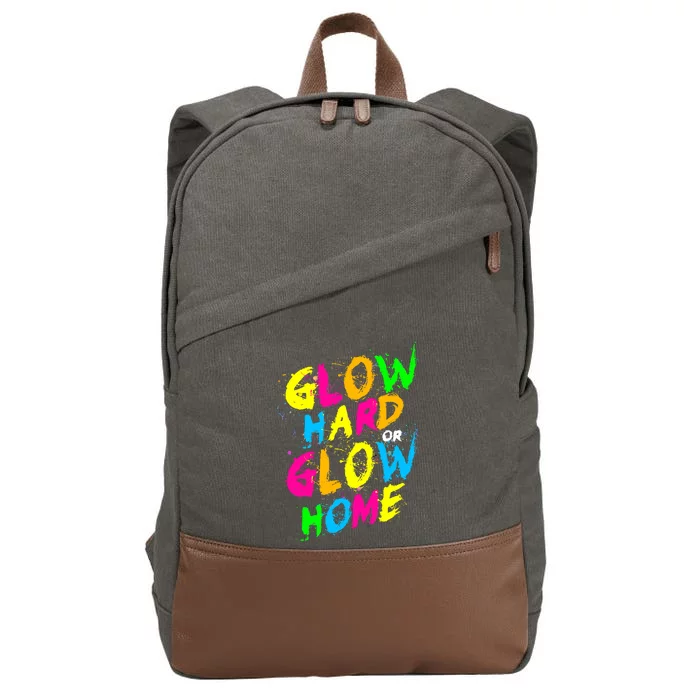 Glow Design In Bright Colors 80s Theme Cotton Canvas Backpack