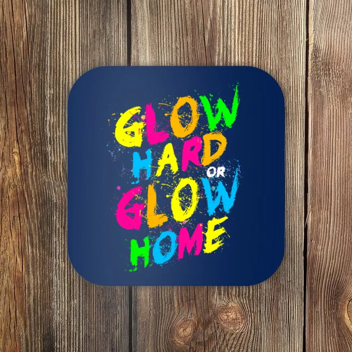 Glow Design In Bright Colors 80s Theme Coaster