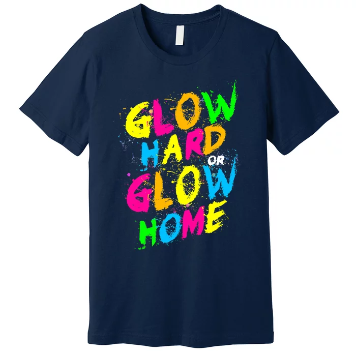 Glow Design In Bright Colors 80s Theme Premium T-Shirt