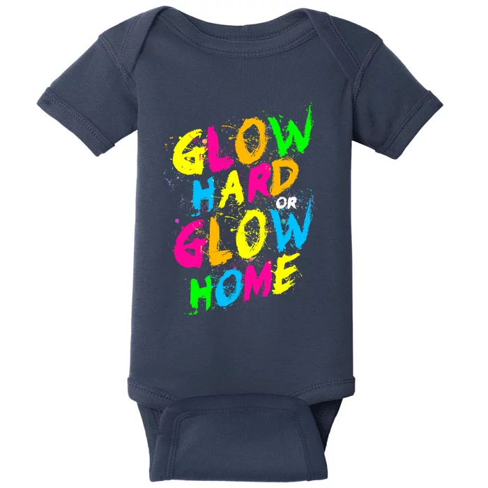 Glow Design In Bright Colors 80s Theme Baby Bodysuit