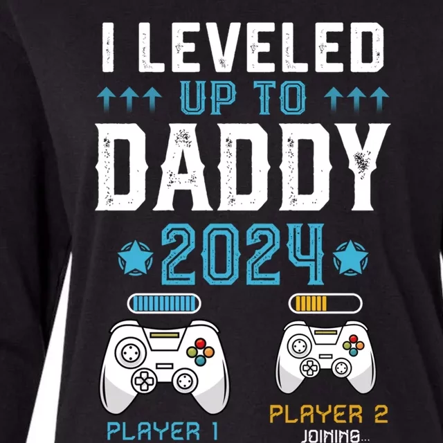 Gamer Dad I Leveled Up To Daddy 2024 Funny Soon To Be Dad Great Gift Womens Cotton Relaxed Long Sleeve T-Shirt