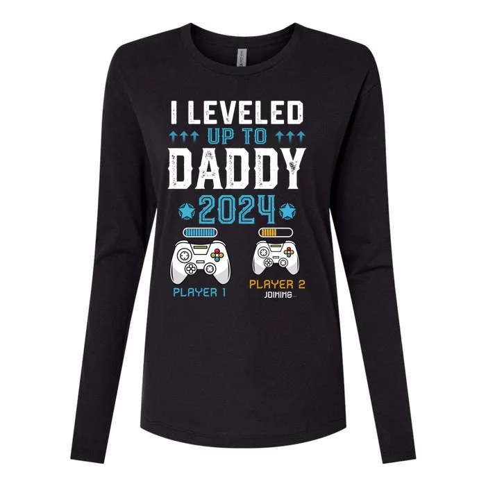 Gamer Dad I Leveled Up To Daddy 2024 Funny Soon To Be Dad Great Gift Womens Cotton Relaxed Long Sleeve T-Shirt