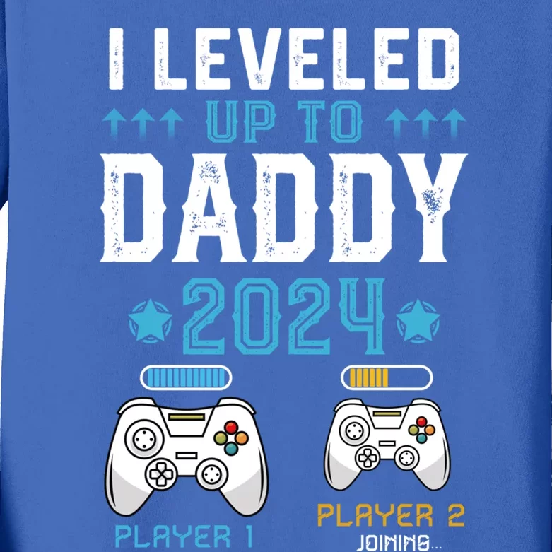 Gamer Dad I Leveled Up To Daddy 2024 Funny Soon To Be Dad Great Gift Kids Long Sleeve Shirt