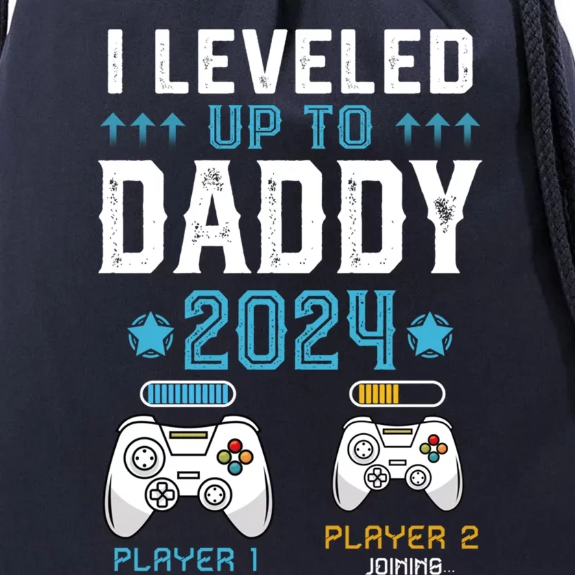 Gamer Dad I Leveled Up To Daddy 2024 Funny Soon To Be Dad Great Gift Drawstring Bag