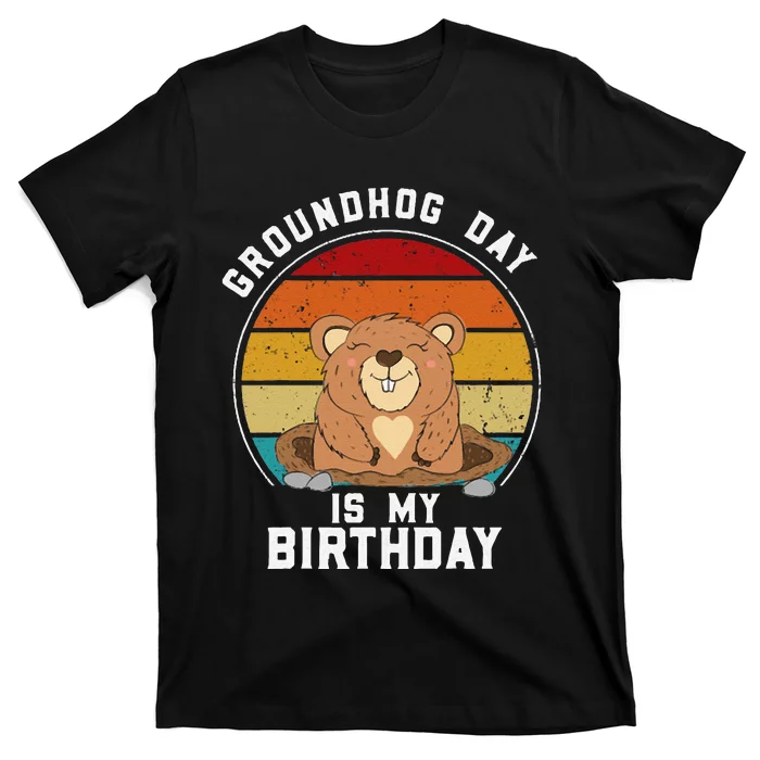 Groundhog Day Is My Birthday February 2nd Vintage Design T-Shirt