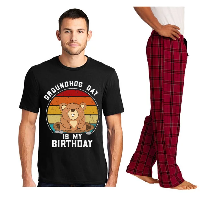 Groundhog Day Is My Birthday February 2nd Vintage Design Pajama Set