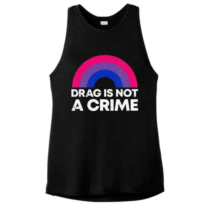 Groovy Drag Is Not A Crime Protect LGBTQ Rights Equality Ladies Tri-Blend Wicking Tank