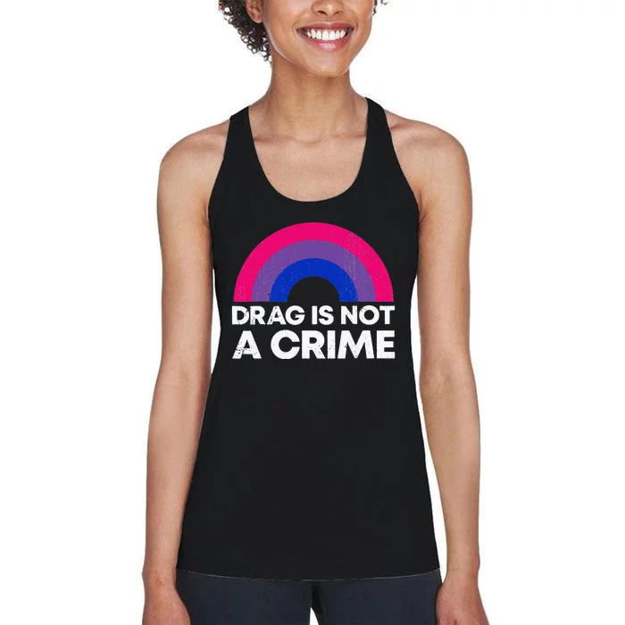 Groovy Drag Is Not A Crime Protect LGBTQ Rights Equality Women's Racerback Tank