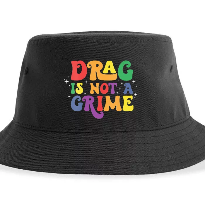 Groovy Drag Is Not A Crime Protect LGBTQ Rights Equality Sustainable Bucket Hat