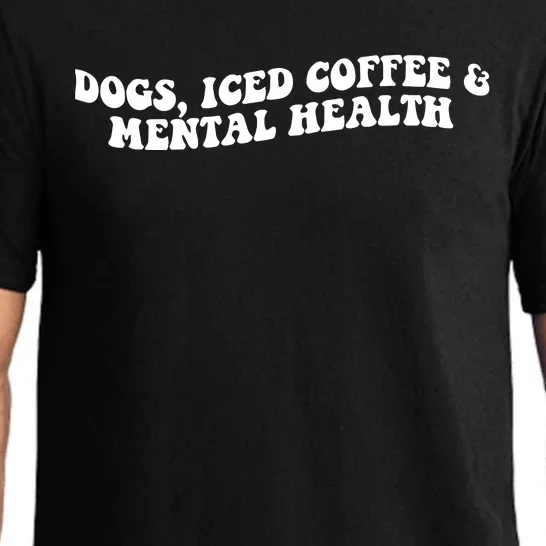 Greyeyess33 Dogs Iced Coffee & Mental Health Pajama Set