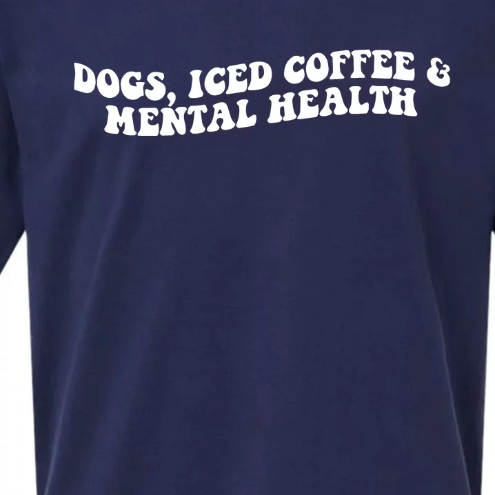 Greyeyess33 Dogs Iced Coffee & Mental Health Sueded Cloud Jersey T-Shirt