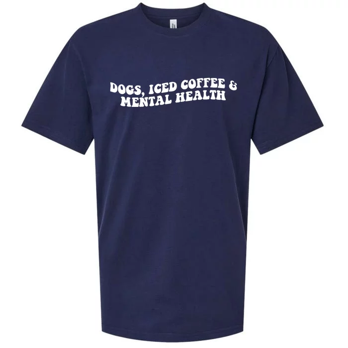 Greyeyess33 Dogs Iced Coffee & Mental Health Sueded Cloud Jersey T-Shirt