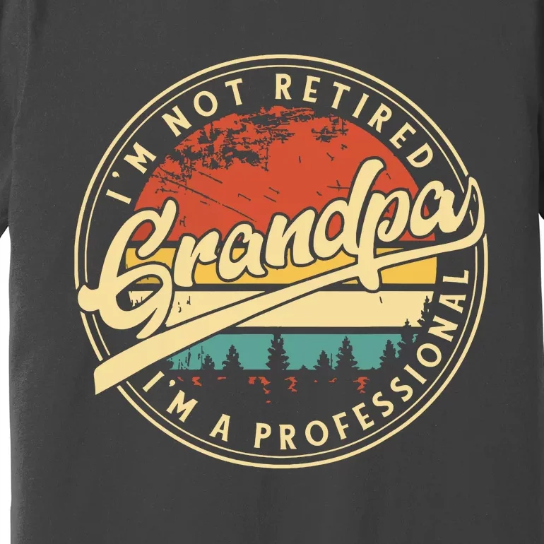 Grandparents Day Im Not Retired Im A Professional Grandpa Premium T-Shirt