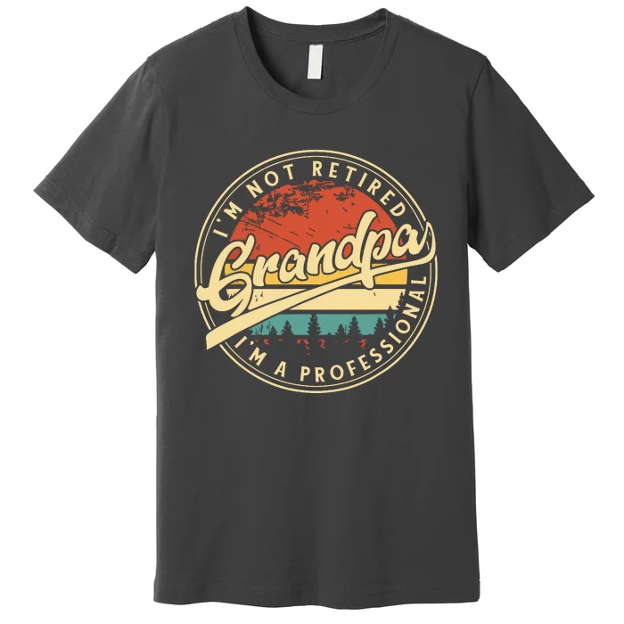 Grandparents Day Im Not Retired Im A Professional Grandpa Premium T-Shirt