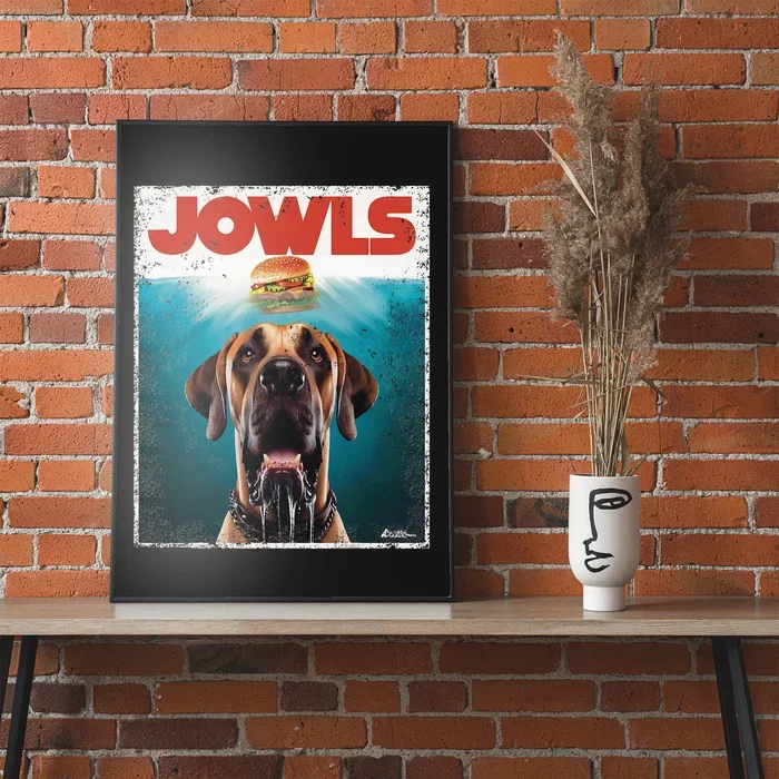 Great Dane Jowls Top Fawn Natural Dog Mom Burger Dad Poster