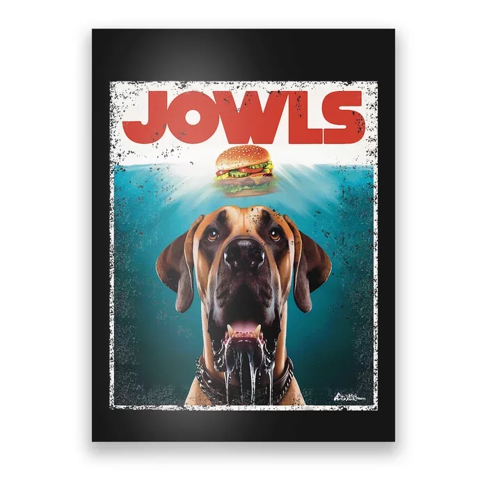 Great Dane Jowls Top Fawn Natural Dog Mom Burger Dad Poster