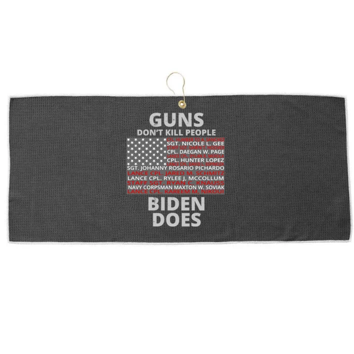 Guns Don't Kill People Biden Does 13 American Heroes Large Microfiber Waffle Golf Towel