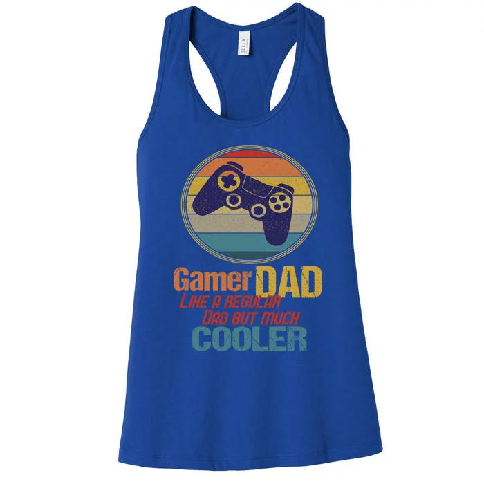 Gaming Dad Like A Regular Dad But Way Cooler Vintage Gamer Gift Women's Racerback Tank