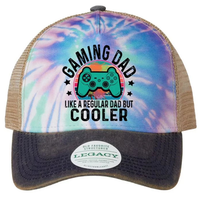 Gaming Dad Like A Regular Dad Cooler Fathers Day Gamer Humor Cool Gift Legacy Tie Dye Trucker Hat