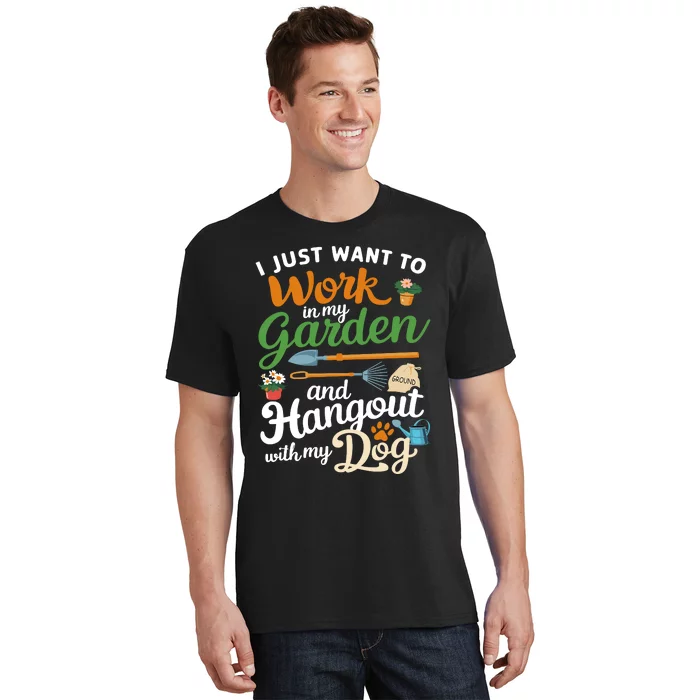 Gardening Dog Lover Gardener Garden Plants T-Shirt