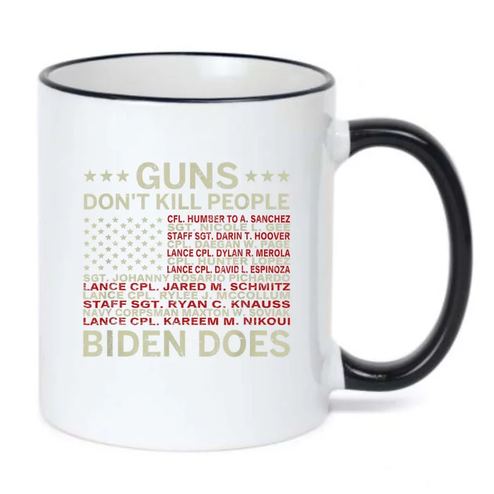 Gun.s Don't Like Ki.lls People Biden Does American Flag Black Color Changing Mug