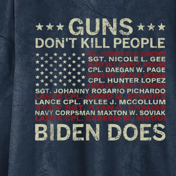 Gun.s Don't Like Ki.lls People Biden Does American Flag Hooded Wearable Blanket