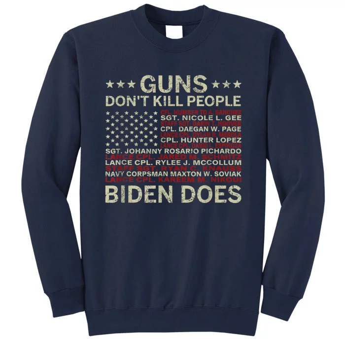 Gun.s Don't Like Ki.lls People Biden Does American Flag Tall Sweatshirt