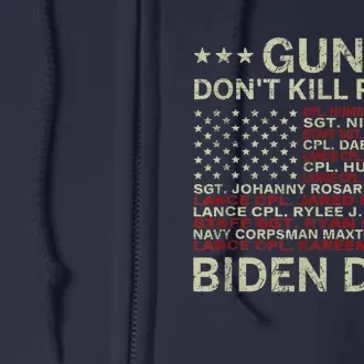 Gun.s Don't Like Ki.lls People Biden Does American Flag Full Zip Hoodie