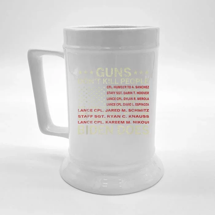 Gun.s Don't Like Ki.lls People Biden Does American Flag Front & Back Beer Stein