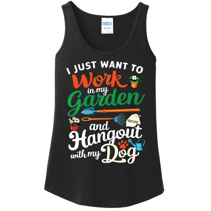 Gardening Dog Lover Gardener Garden Plants Ladies Essential Tank