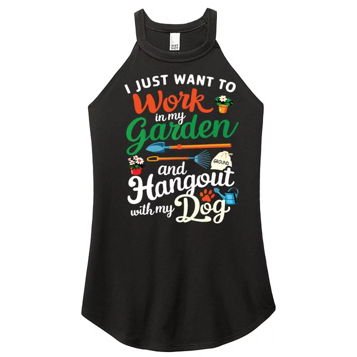 Gardening Dog Lover Gardener Garden Plants Women’s Perfect Tri Rocker Tank