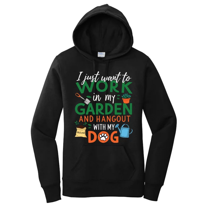 Gardening Dog Lover Plants Gardener Garden Women's Pullover Hoodie