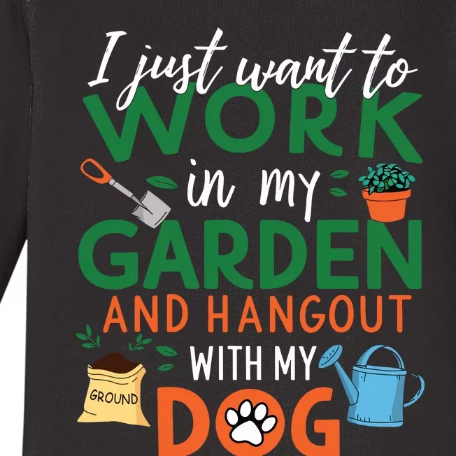 Gardening Dog Lover Plants Gardener Garden Baby Long Sleeve Bodysuit