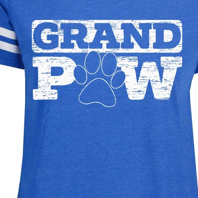 Grandpaw Dog Lover Grandfather Best Grandpa Grandparents Day Enza Ladies Jersey Football T-Shirt