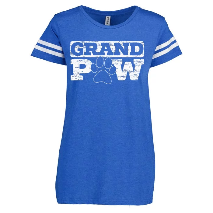 Grandpaw Dog Lover Grandfather Best Grandpa Grandparents Day Enza Ladies Jersey Football T-Shirt