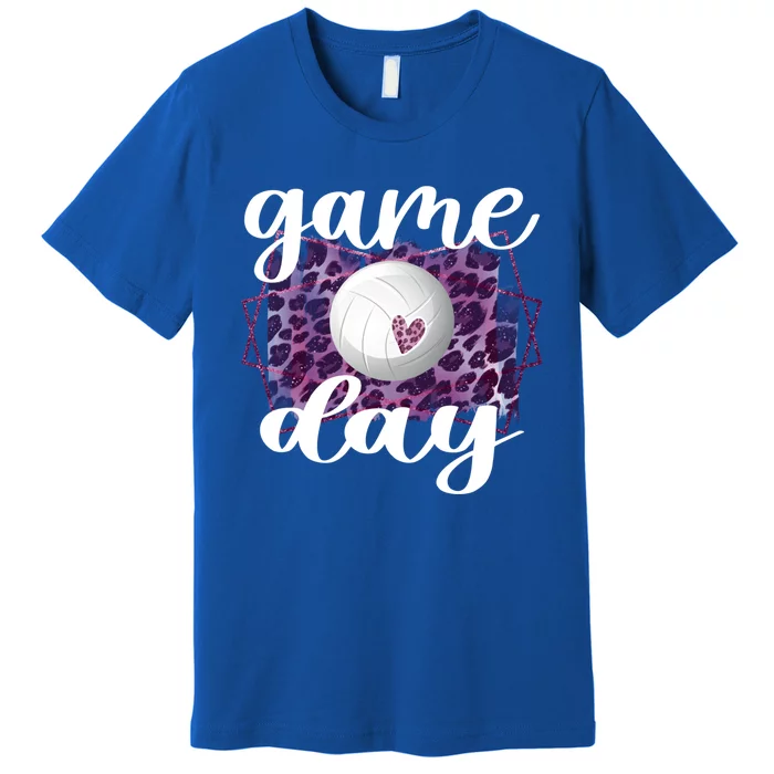 Game Day Leopard Volleyball Game Day Meaningful Gift Premium T-Shirt