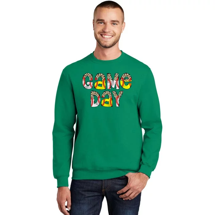 Game Day Leopard Baseball Softball Mom Life Sweatshirt