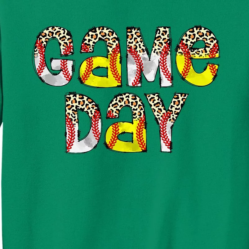 Game Day Leopard Baseball Softball Mom Life Sweatshirt