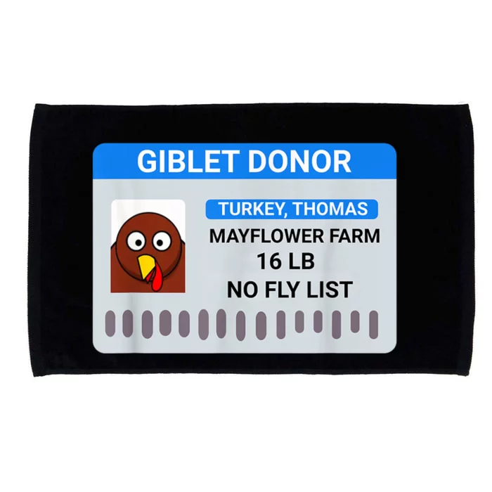 Giblet Donor License Funny Thanksgiving Microfiber Hand Towel