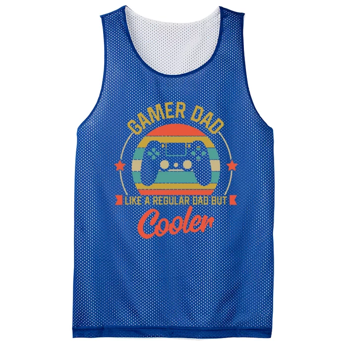 Gamer Dad Like A Regular Dad But Cooler Retro Fathers Day Gift Mesh Reversible Basketball Jersey Tank