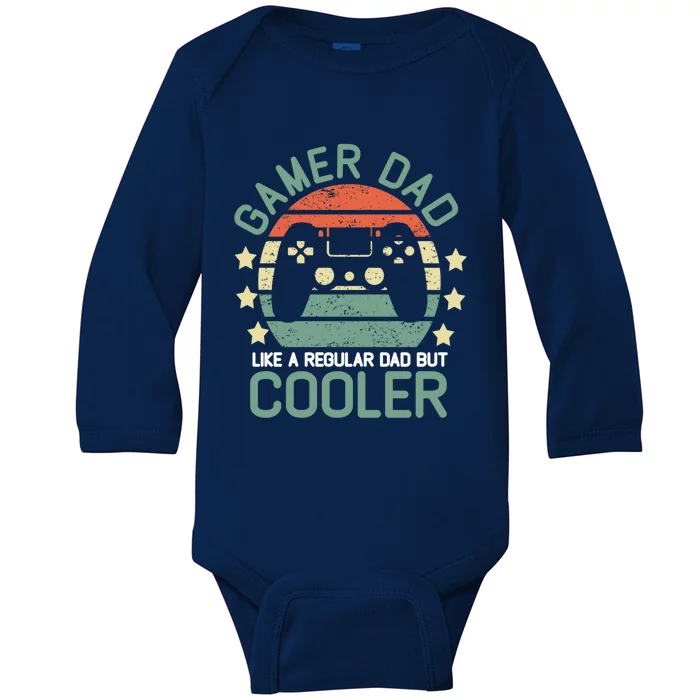 Gamer Dad Like A Regular Dad But Cooler Gift Baby Long Sleeve Bodysuit