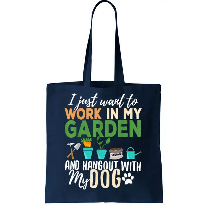 Gardening Dog Lover Gardener Garden Pet Gift Plants Tote Bag