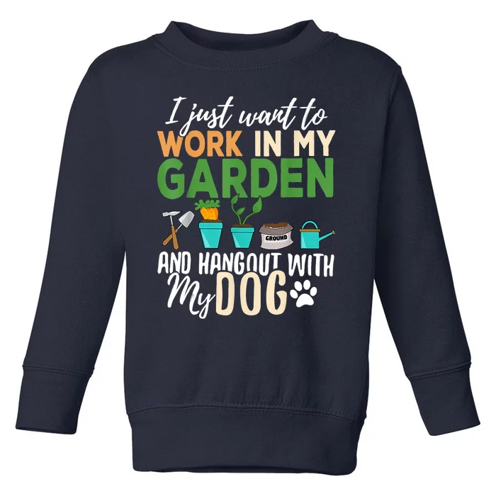 Gardening Dog Lover Gardener Garden Pet Gift Plants Toddler Sweatshirt