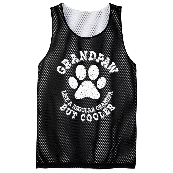 Grandpaw Dog Lover Best Grandpa Grand Paw Print Grandfather Mesh Reversible Basketball Jersey Tank