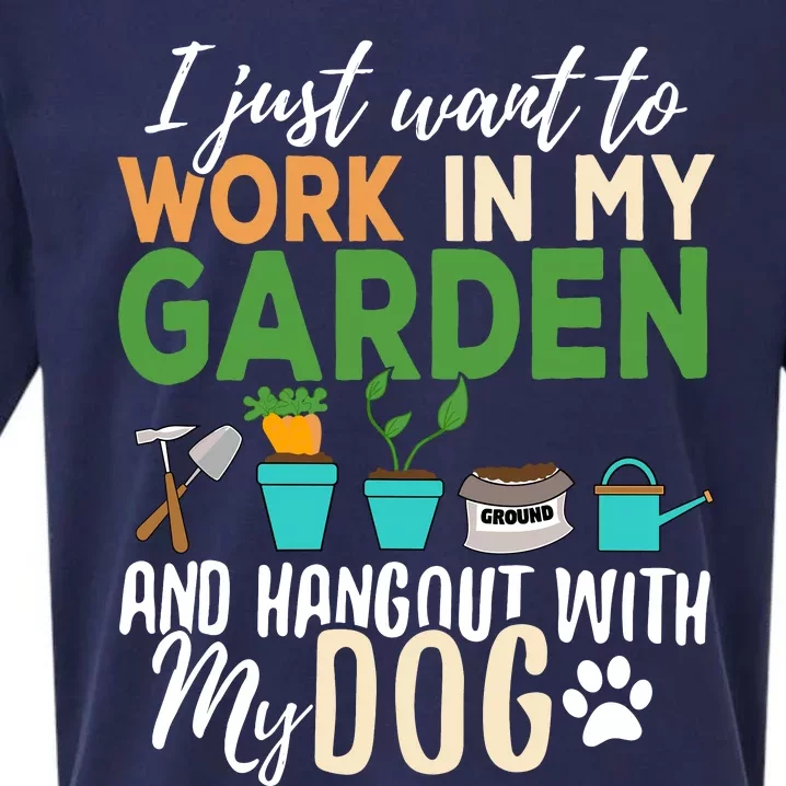 Gardening Dog Lover Gardener Garden Pet Gift Plants Sueded Cloud Jersey T-Shirt