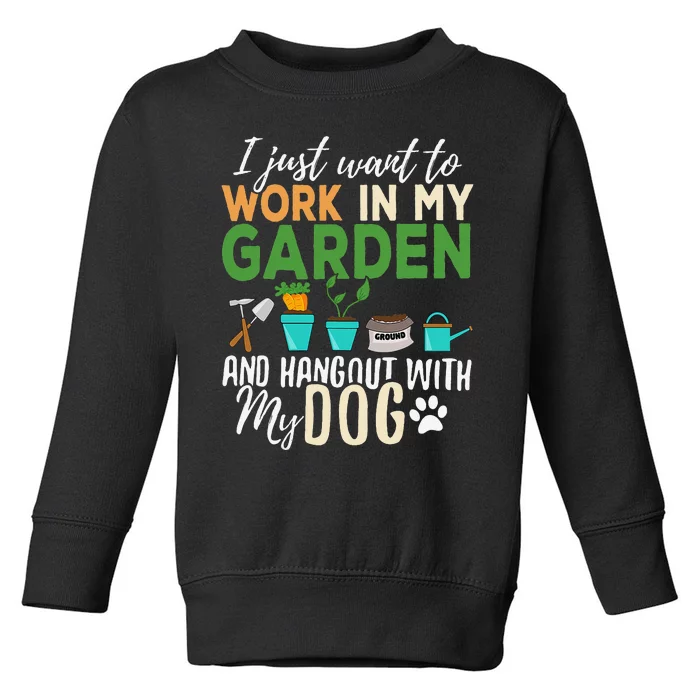 Gardening Dog Lover Gardener Garden Pet Gift Plants Toddler Sweatshirt