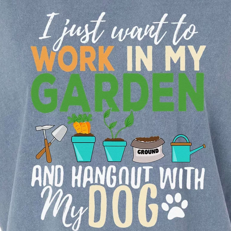 Gardening Dog Lover Gardener Garden Pet Gift Plants Garment-Dyed Women's Muscle Tee