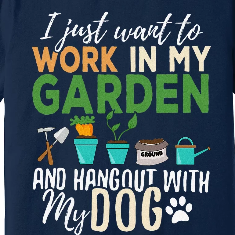 Gardening Dog Lover Gardener Garden Pet Gift Plants Premium T-Shirt